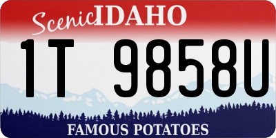 ID license plate 1T9858U