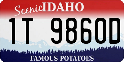 ID license plate 1T9860D
