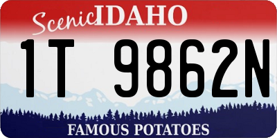 ID license plate 1T9862N