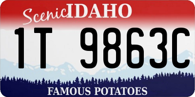 ID license plate 1T9863C