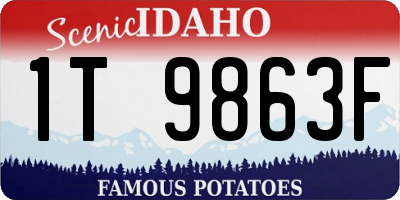 ID license plate 1T9863F