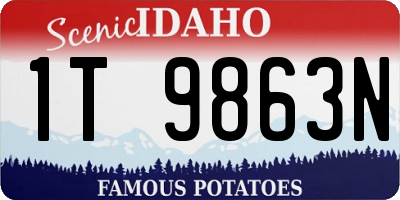 ID license plate 1T9863N