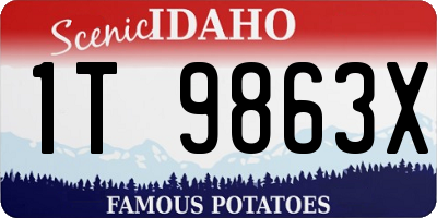 ID license plate 1T9863X