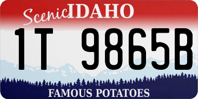 ID license plate 1T9865B