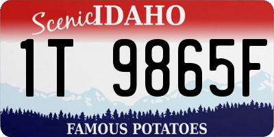 ID license plate 1T9865F