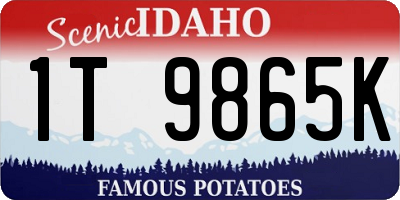 ID license plate 1T9865K