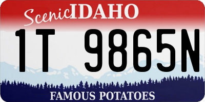 ID license plate 1T9865N
