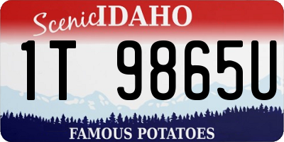 ID license plate 1T9865U