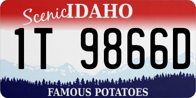 ID license plate 1T9866D
