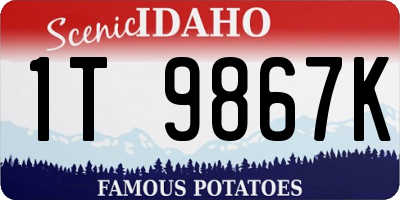 ID license plate 1T9867K