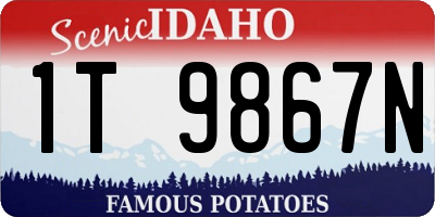 ID license plate 1T9867N