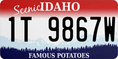 ID license plate 1T9867W