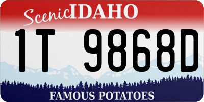 ID license plate 1T9868D