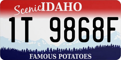 ID license plate 1T9868F