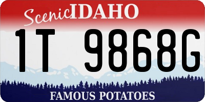 ID license plate 1T9868G