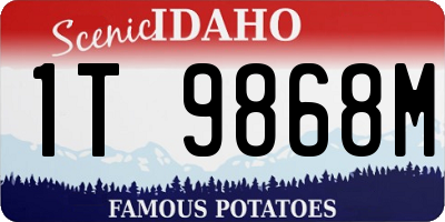 ID license plate 1T9868M