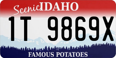 ID license plate 1T9869X