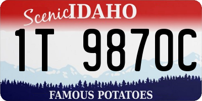 ID license plate 1T9870C