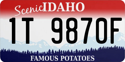 ID license plate 1T9870F