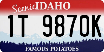 ID license plate 1T9870K