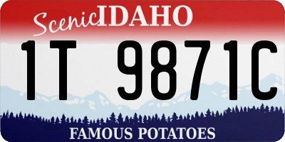 ID license plate 1T9871C