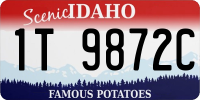 ID license plate 1T9872C