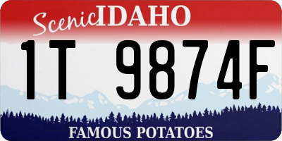 ID license plate 1T9874F