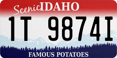 ID license plate 1T9874I