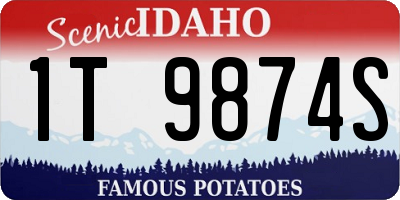 ID license plate 1T9874S