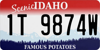 ID license plate 1T9874W
