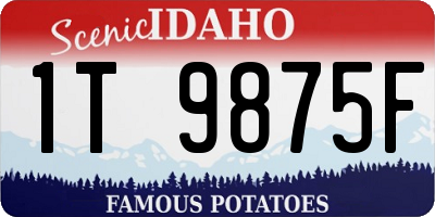 ID license plate 1T9875F