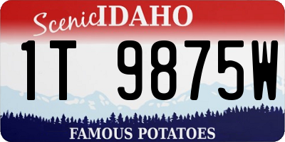 ID license plate 1T9875W