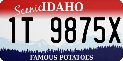 ID license plate 1T9875X