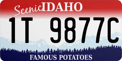 ID license plate 1T9877C