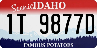 ID license plate 1T9877D