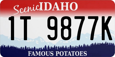 ID license plate 1T9877K
