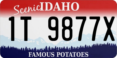 ID license plate 1T9877X