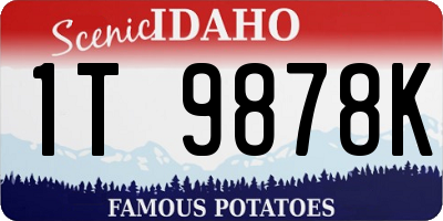 ID license plate 1T9878K