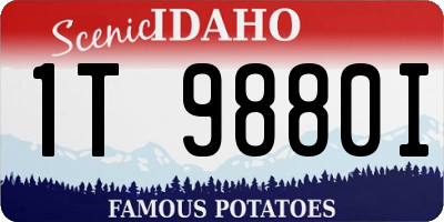 ID license plate 1T9880I