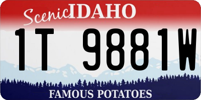 ID license plate 1T9881W