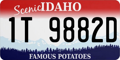 ID license plate 1T9882D