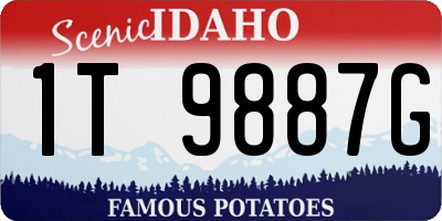 ID license plate 1T9887G