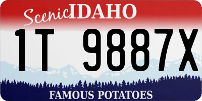 ID license plate 1T9887X