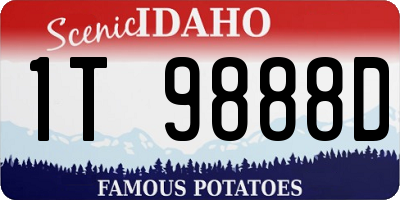 ID license plate 1T9888D