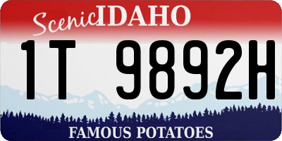 ID license plate 1T9892H