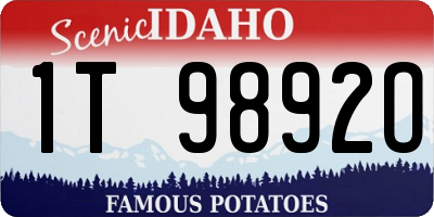 ID license plate 1T9892O