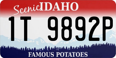 ID license plate 1T9892P