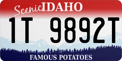 ID license plate 1T9892T