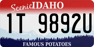 ID license plate 1T9892U