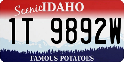 ID license plate 1T9892W